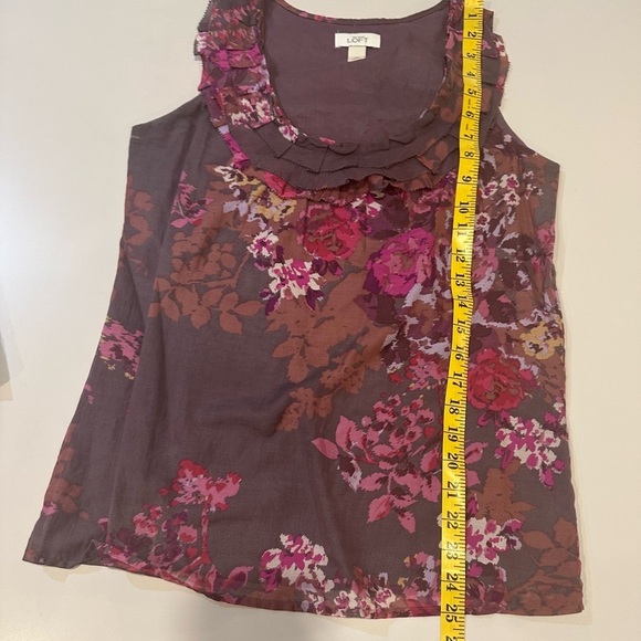 LOFT Women's Floral Sleeveless Top - Purple and Pink - Picture 5 of 5
